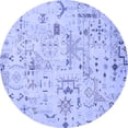 thumbnail image 1 of Ahgly Company Indoor Round Abstract Blue Modern Area Rugs, 6' Round, 1 of 4