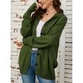 thumbnail image 2 of Women'S Casual Cardigan V Neck Button Down Hooded Sweaters Long Sleeve Hoodies Outfits  Green XL, 2 of 6