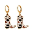 thumbnail image 2 of CILENON Women Enamel Western Cowboy Boots Earrings Cowboy Pendant Earrings (A,One Size), 2 of 6