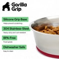 thumbnail image 2 of GORILLA GRIP Dog Bowl Set of 2, Holds 4 Cups, Food Grade 304 Stainless Steel, Silicone Base, Red, 2 of 9