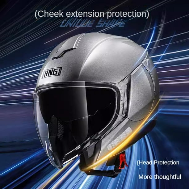 Casco De Moto Hombre ZHTBATE Bluetooth Integrado Casco Moto