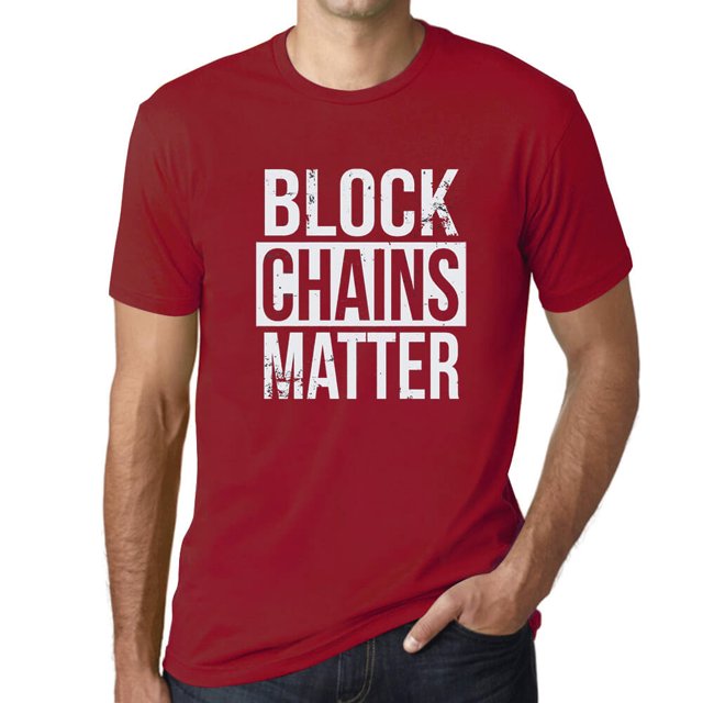 T-Shirt Graphique pour Hommes Blockchains Matter Cryptocurrency Éco-Responsable Édition Limitée Tee-Shirt Manches Courtes Vintage Cadeau d'Anniversaire Original