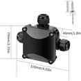 thumbnail image 2 of Brillar Caja de conexiones IP68 de 4 piezas, conector impermeable de 3 vías, conectores de caja eléctrica para exteriores, caja de conexiones eléctrica impermeable - Ø 5,5 mm-10 mm/negro, 2 of 5