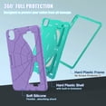 thumbnail image 5 of Allytechgroup iPad Pro 11 2024 Case, Cute Stylish Design Kids Friendly Rugged Kickstand Lightweight Silicone PC Case with Pencil Holder for Apple iPad Pro 11 Inch 2024, Purple+Green, 5 of 8