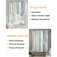 thumbnail image 3 of Blue Pink Cream Stripe Tie Up Curtains for Window, Thermal Insulated Balloon Shade Adjustable Rod Pocket Curtains Valance Panels for Kitchen Bathroom Cafe 42 x 63 Farmhouse Vintage Wooden, 3 of 6