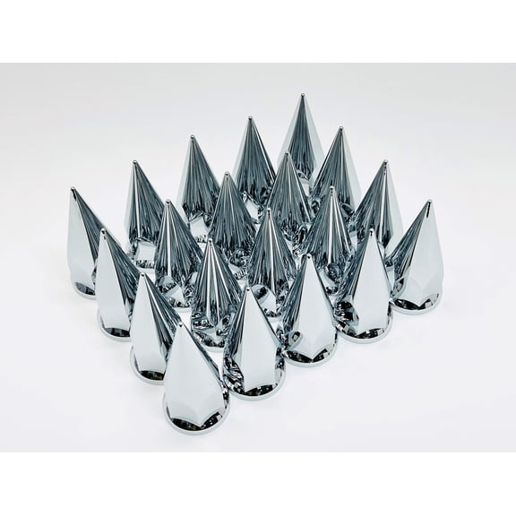 (20) 33mm x 4 7/8" Chrome Plastic Super Spike Nut Cover - Push-On