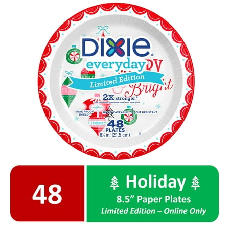 Dixie Disposable Paper Plates, Multicolor, 7 in, 50 Count