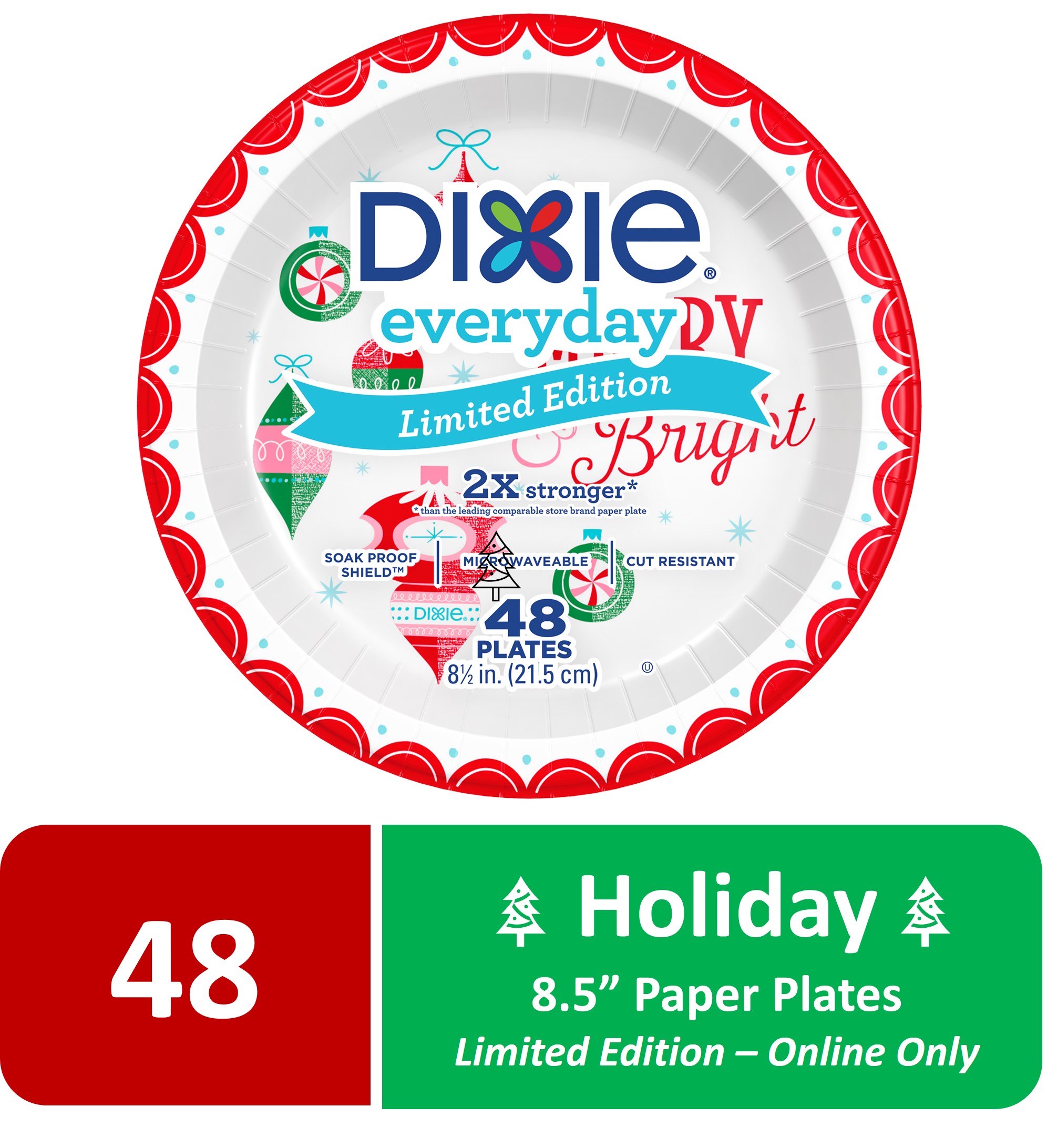 Dixie Holiday Paper Plates Limited Edition 8 5 48 Count Walmart 