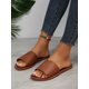 thumbnail image 2 of Women's Comfortable Flat Slippers, Round Toe Open-toe Anti-slip Slippers, Outdoor Beach Sandals, 2 of 5