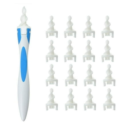 Swab Spiral Earwax Eliminating Tool with 16 pcs Replacement Heads