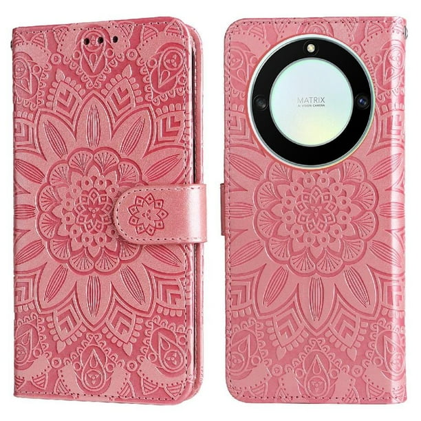 Funda tipo cartera GANGXUN para Honor X40 , diseño girasol, cuero PU, soporte, cierre magnético, tarjetero