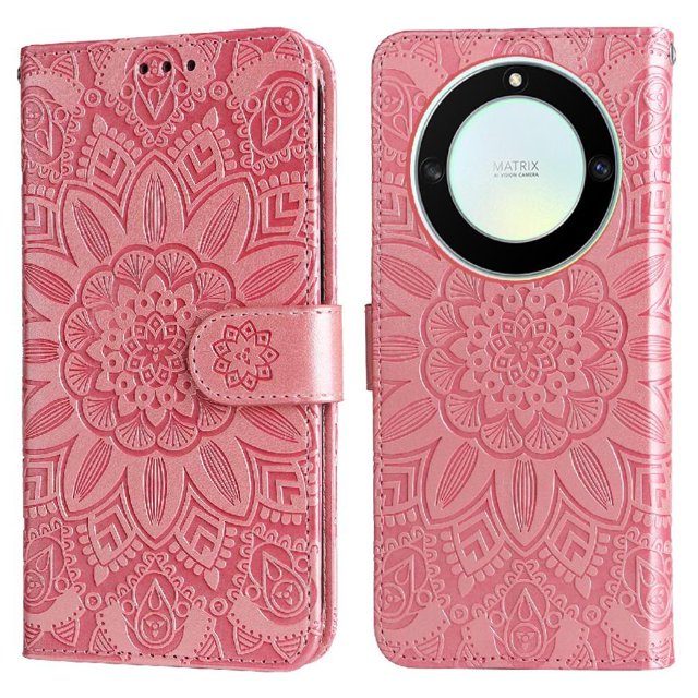 Funda tipo cartera GANGXUN para Honor X40 , diseño girasol, cuero PU, soporte, cierre magnético, tarjetero