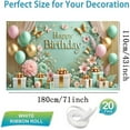 thumbnail image 3 of 5.9x3.6FT Green Gold Happy Birthday Backdrop Floral and Butterfly Theme Photography Backdrop Men Women Birthday Party Decoration Photo Booth Props, 3 of 5