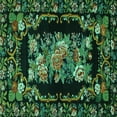 thumbnail image 1 of Ahgly Company Indoor Square Medallion Turquoise Blue French Area Rugs, 3' Square, 1 of 4