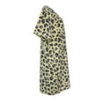 thumbnail image 3 of Sindrella Women's Cotton Blend Snap Front Duster Robe With Pocket - Yellow Classic Cheetah - Medium, 3 of 4
