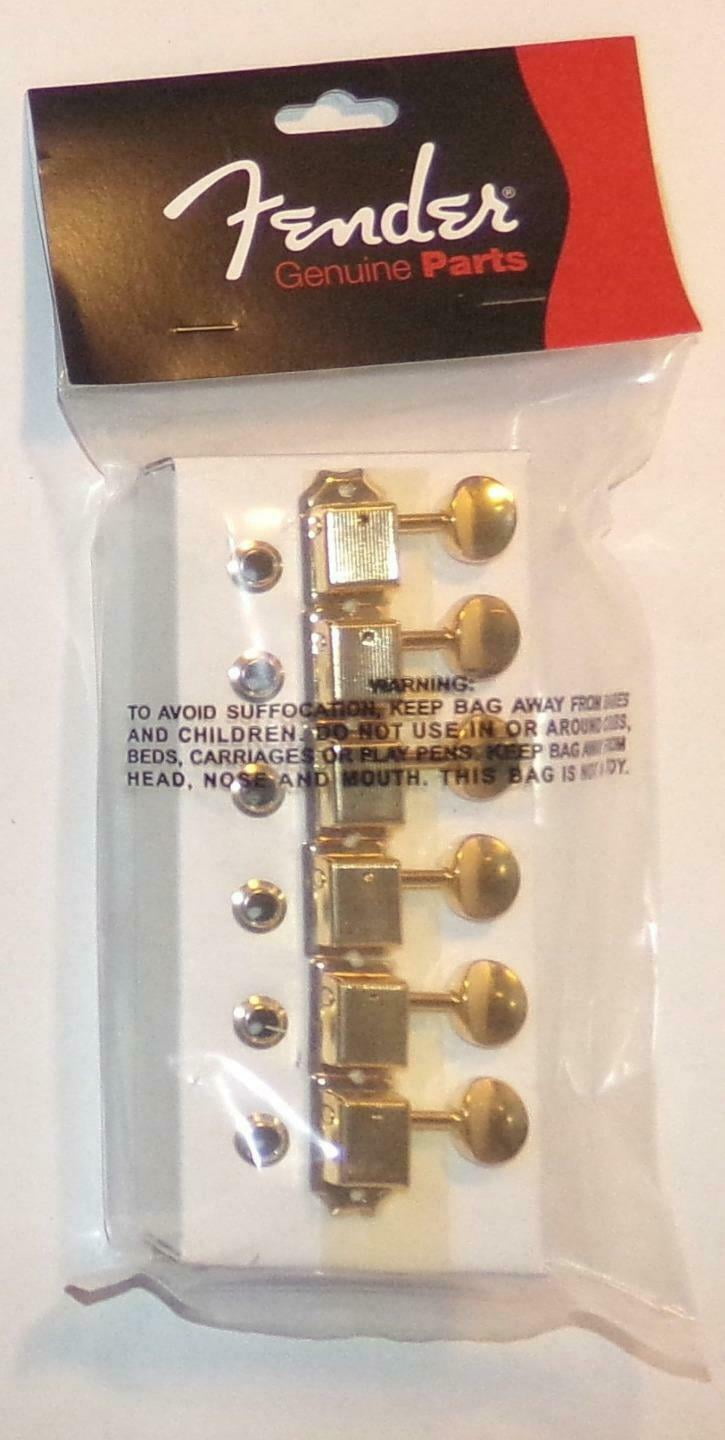 Fender® Vintage Style Gold Strat/Tele Tuners~10mm Conversion Bushings~Brand New