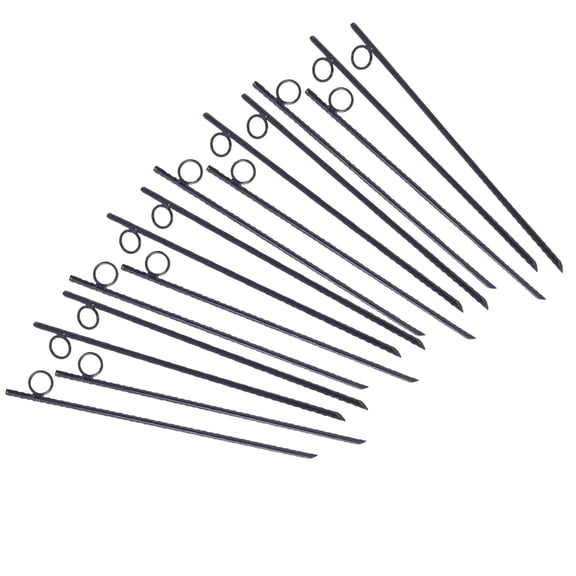 Rebar stake with loop 16pcs Grip Rebar 3/8x 18 Inch Steel Durable Heavy Duty Tent Canopy Ground Stakes with Angled Ends and 1 Inch Loops for Campsites and Canopies,