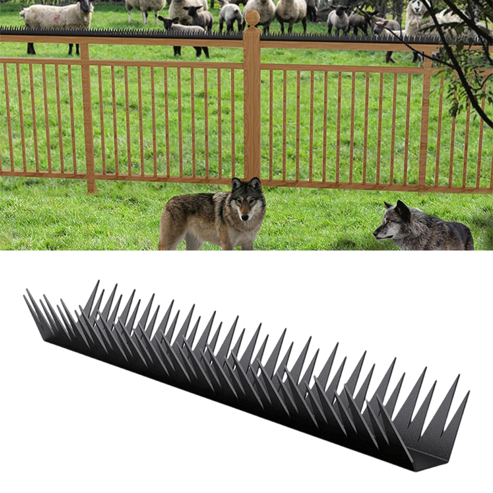 RUISINERY 6 Pieces Metal Security Fence Spikes AntiClimb Wall Spikes for Outdoor Use with Easy Installation Birds