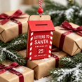 thumbnail image 2 of Wooden Letters to Santa Mailbox Christmas Ornament, Red Holiday Tree Hanging Decor with Bead, Rustic Farmhouse Xmas Party Decoration Gift, 3.62 Inch, 2 of 7
