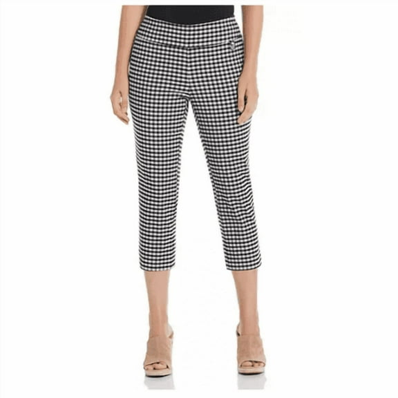 Rafaella Womens Stretch Capri Gingham Black Combo