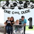 thumbnail image 3 of One Cool Dude 1st Birthday Party Decorations Boys, Silver Black Balloon Garland Arch Kit with One Cool Dude Banner Cake Topper High Chair Banner, Glitter Sunglasses Cards for Baby Boy First Birthday, 3 of 6