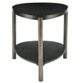 thumbnail image 4 of Solid Wood Triangle End Table Modern Minimalist Sofa Side Table for Living Room Glitter Black Small Side Table Wooden Accent Table with Tubular Legs for Home Office, 4 of 6