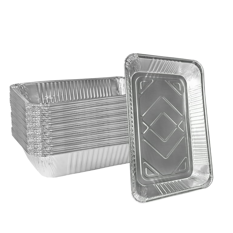 [100] Aluminum Pans 9x13 Disposable Foil Pans Half Size Steam Table Shallow  Aluminum Trays Heavy Duty Tin Foil Disposable Pans, Bakeware, Lasagna Pan