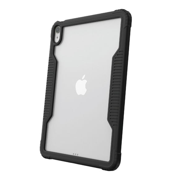 onn. Slim Rugged Tablet Case for iPad 10.9 in 10th Gen (2022 Model) - Black/Clear, 6 ft. Drop Protection