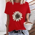 thumbnail image 1 of Fiudx Ofertas Flash Del Día Solo En Línea Blusa de Manga Corta con Estampado de Moda para Mujer, Divertida Camiseta con Cuello Redondo, 1 of 4
