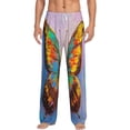 thumbnail image 2 of Kdxio Oil Painting Beautiful Butterfly Print Men's Sleep Pajama Pant Lounge Pants with Pockets, 2 of 8