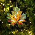 thumbnail image 2 of Maple Leaf Window Hanging Decor - Glitter Acrylic Fall Suncatcher Ornaments, Stained Glass Style Leaf Decor for Thanksgiving & Autumn Home Decoration, 2 of 5
