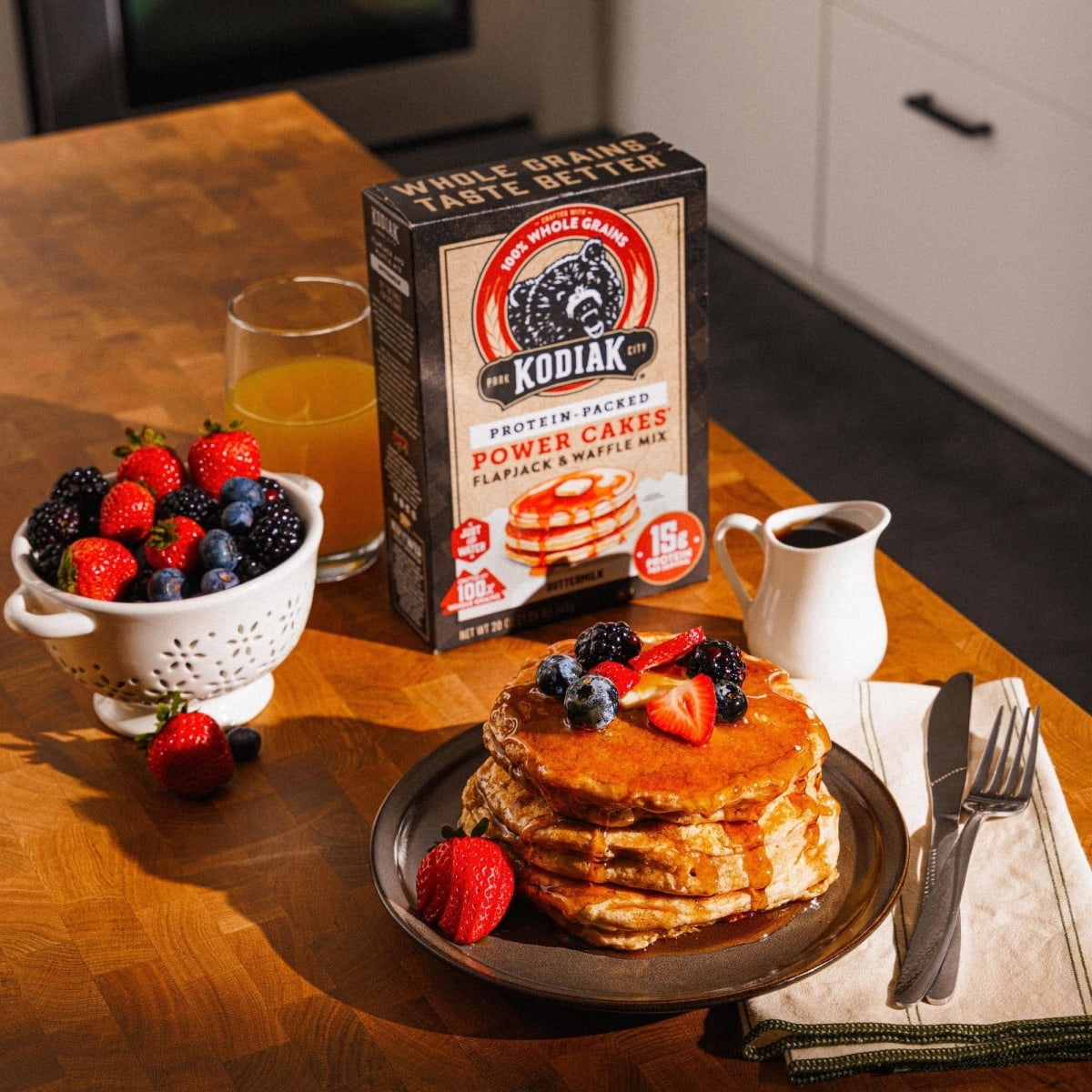 Kodiak Protein-Packed Power Cakes Buttermilk Pancake and Waffle Mix, 20 oz Box
