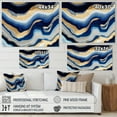 thumbnail image 4 of Designart Vibrant Blue And Gold Flow Art IV Canvas Wall Art, 4 of 5