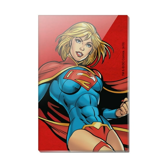 Superman Supergirl Character Rectangle Acrylic Fridge Refrigerator Magnet
