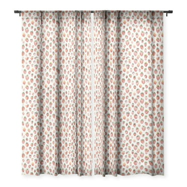 Society6 Ninola Design Strawberries Countryside Summer Single Panel Sheer Window Curtain 50" x 96"