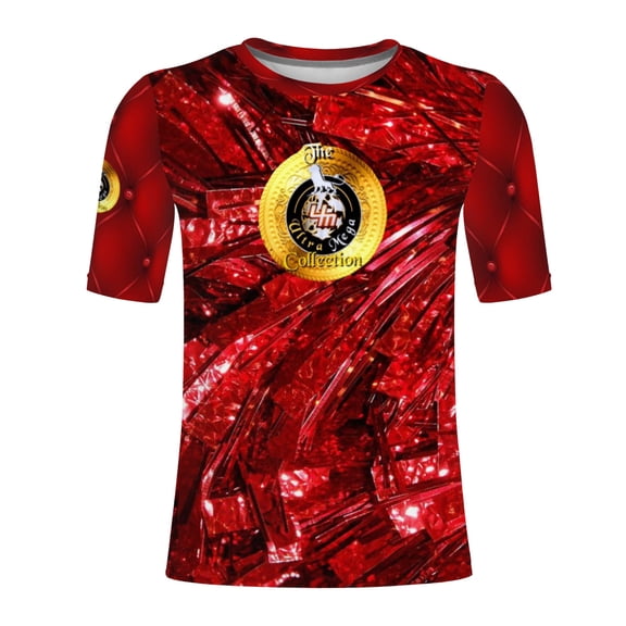 UltraMega Collection Ultra Red Plush Round T-shirt for Men in Multi-Color XL in Size
