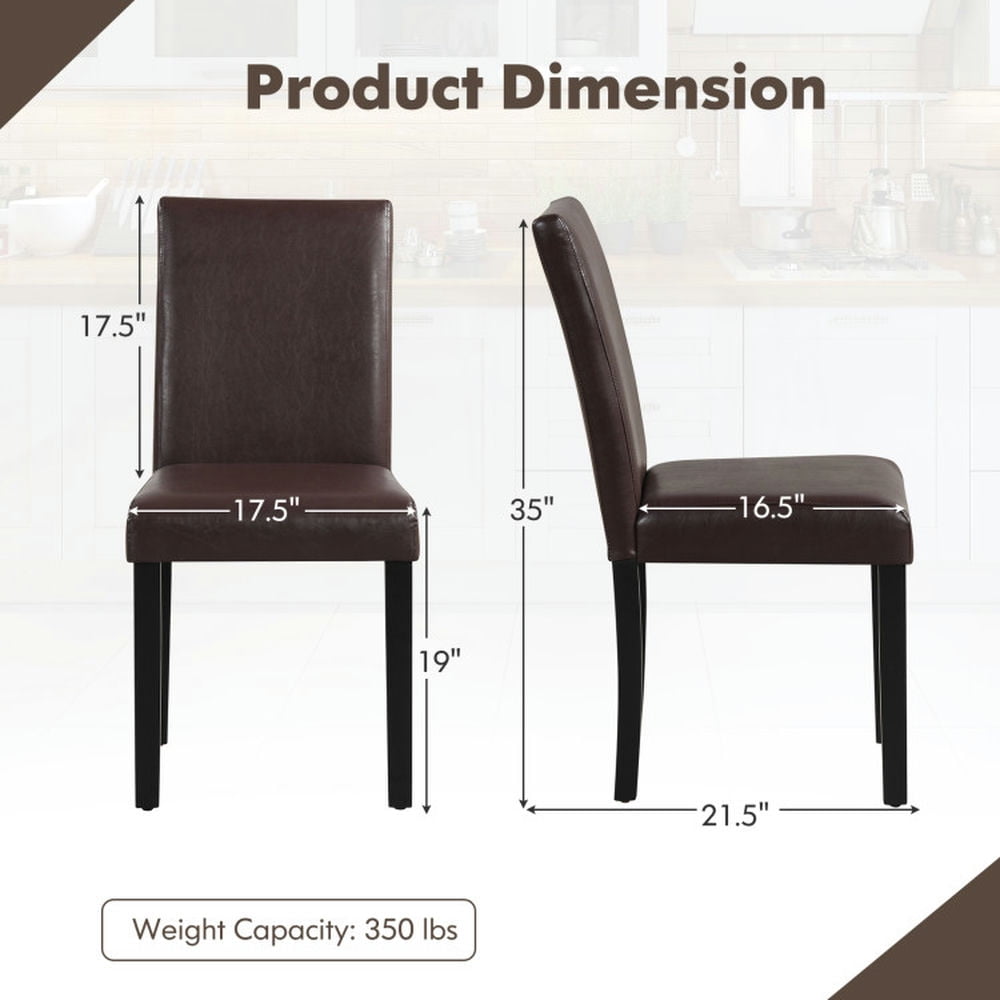 Demi Bonn Set of 4 Dining Chair Upholstered Kitchen Chairs with Wood Frame for Dining Room Living Room, Brown