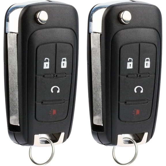 2X Keyless Entry Remote Start Flip Car Key Fob Control 4-Button Replacement for 2010 - 2019 Chevrolet Equinox Impala Sonic Trax Buick Encore (OHT01060512, KR55WK500733)