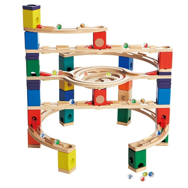 Hape Kids Wooden Loop de Loop Marble Highway Spiral Run 129-Piece Block ...