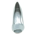 thumbnail image 2 of Silver Peep Toe 3" Heel Metallic Pumps For Women Size 5.5, 2 of 5