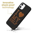 thumbnail image 3 of Case Yard Wooden Case for iPhone-12-Mini Soft TPU Silicone cover Slim Fit Shockproof Wood Protective Phone Cover for Girls Boys Men and Women Supports Wireless Charging I Love Myself Design, 3 of 7