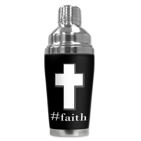 

Mugzie brand 16-Ounce Cocktail Shaker with Insulated Wetsuit Cover - #Faith