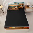 thumbnail image 3 of catabedysis Autumn Camping Zipper Full Size Comforter Sets with Fitted Sheet and 2 Pillowcases,Fall Tipi Print Zipper Bedding Set For Boys,Multicolor,Black Reversible,4 Pieces, 3 of 7