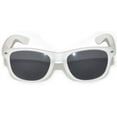 thumbnail image 2 of Retro Sunglasses - Glow in the Dark White Frame / Smoke Lens, 2 of 4