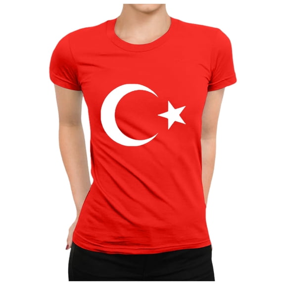 Graphic Tees for Women Tennis T-Shirts for Women Lightweight Crew Neck Tee with Turkey Print Short Sleeve Top Red L