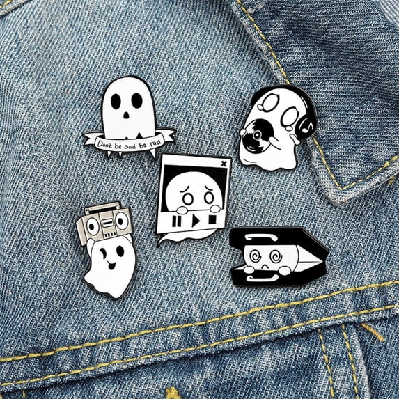 5Pcs Brooch Pins Set Enamel Brooches Badges Cute Decorative Pins