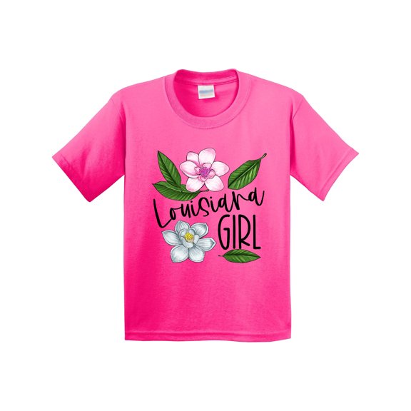 Inktastic Louisiana Girl Magnolia Flowers and Leaves Youth T-Shirt