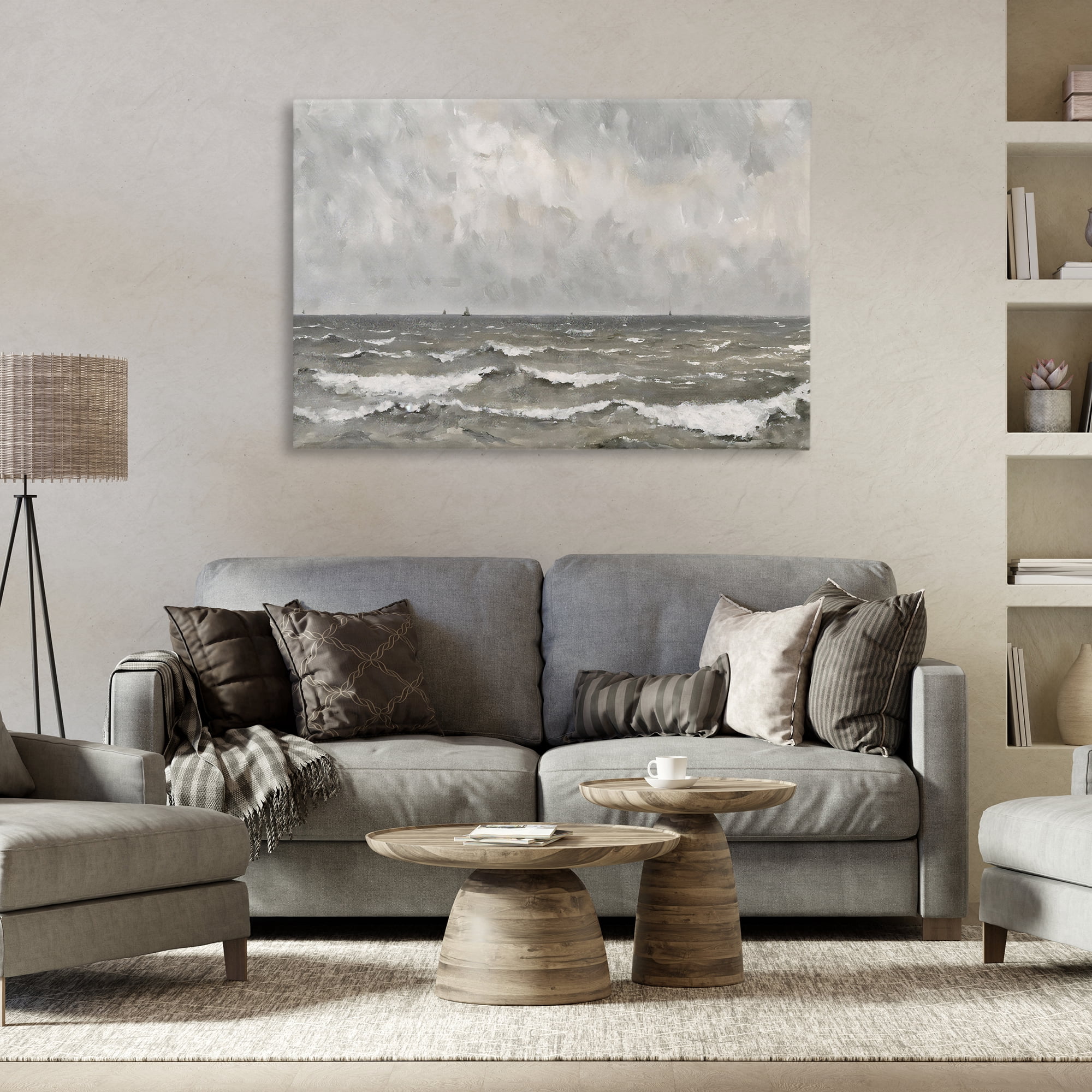 Stupell Industries Stormy Ripples at Sea Canvas Wall Art, design by Jacky Ngan