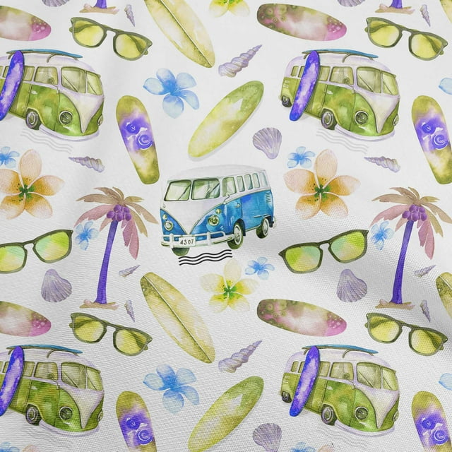 oneOone Cotton Poplin Lime Green Fabric Tropical Hawaii Diy Clothing ...