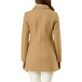thumbnail image 4 of INSPIRE CHIC Women's Peter Pan Collar Double Breasted Winter Long Trench Pea Coat XL Khaki, 4 of 8